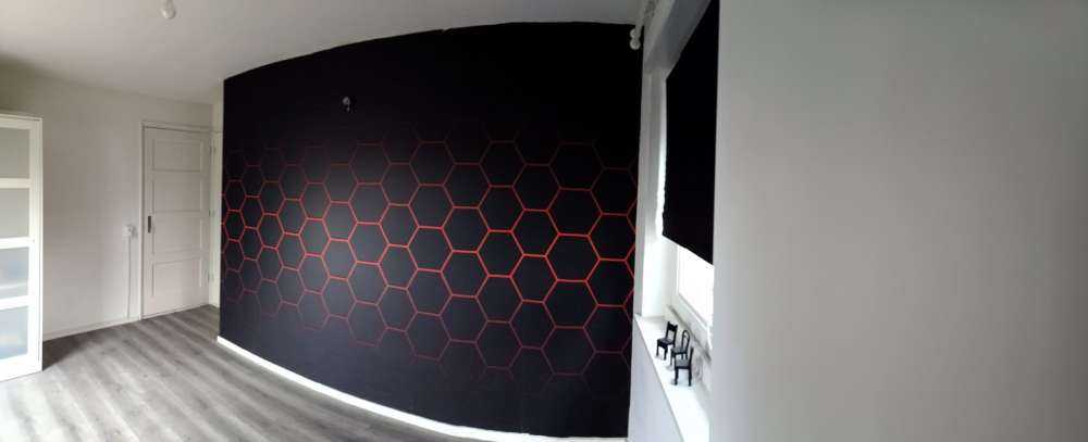 Røde glødende sekskanter