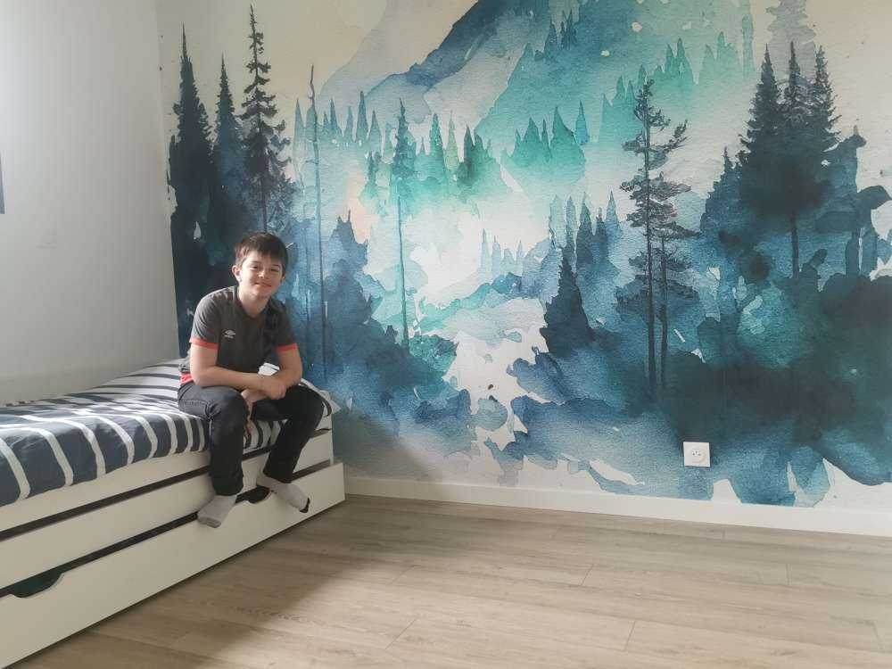 Skog i akvarellfärger