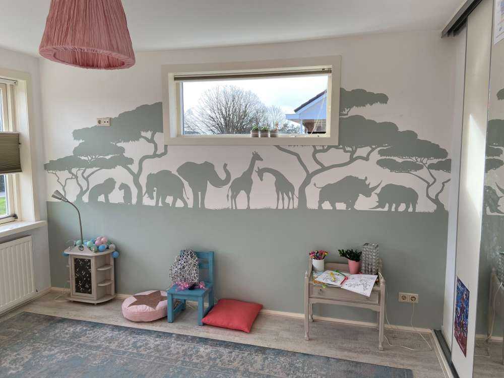 Silhuett safari djur, ljusgrön