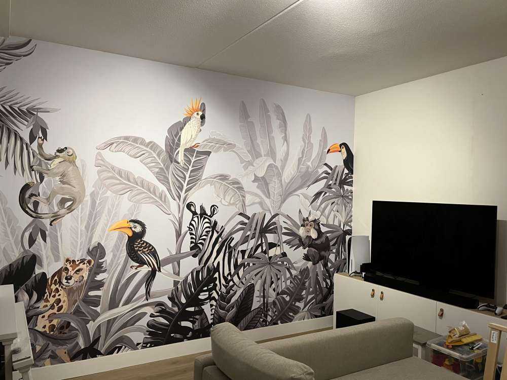 Djungel full av djur