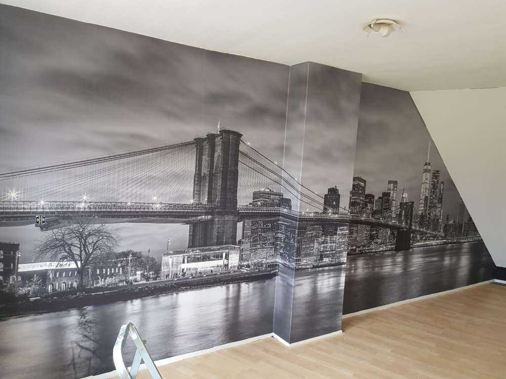 Brooklyn Bridge och Manhattan