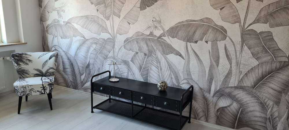 Tropiske blader på betong