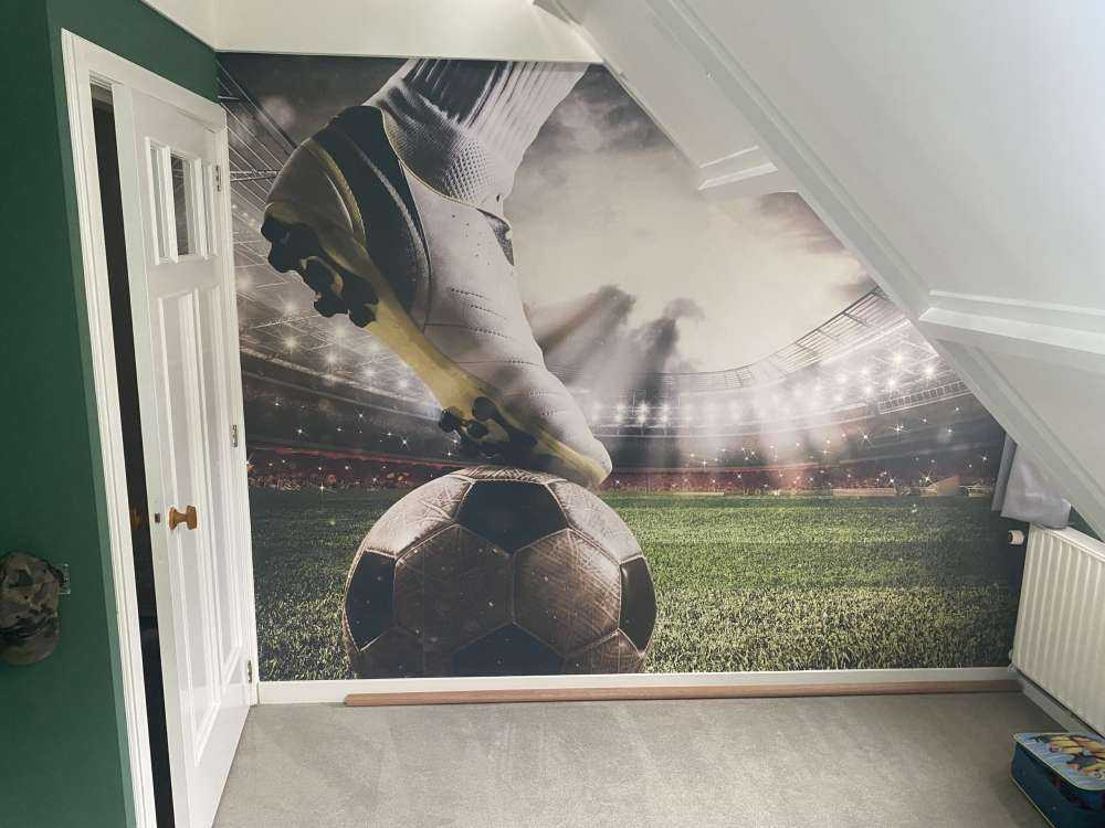 Fotbollspelare på stadion