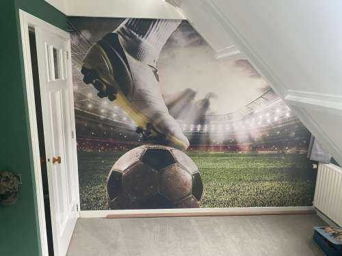 Fotbollspelare på stadion