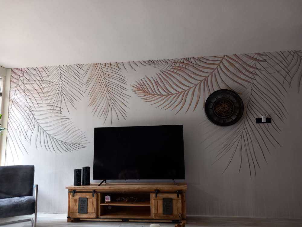 Beige färgade palmblad