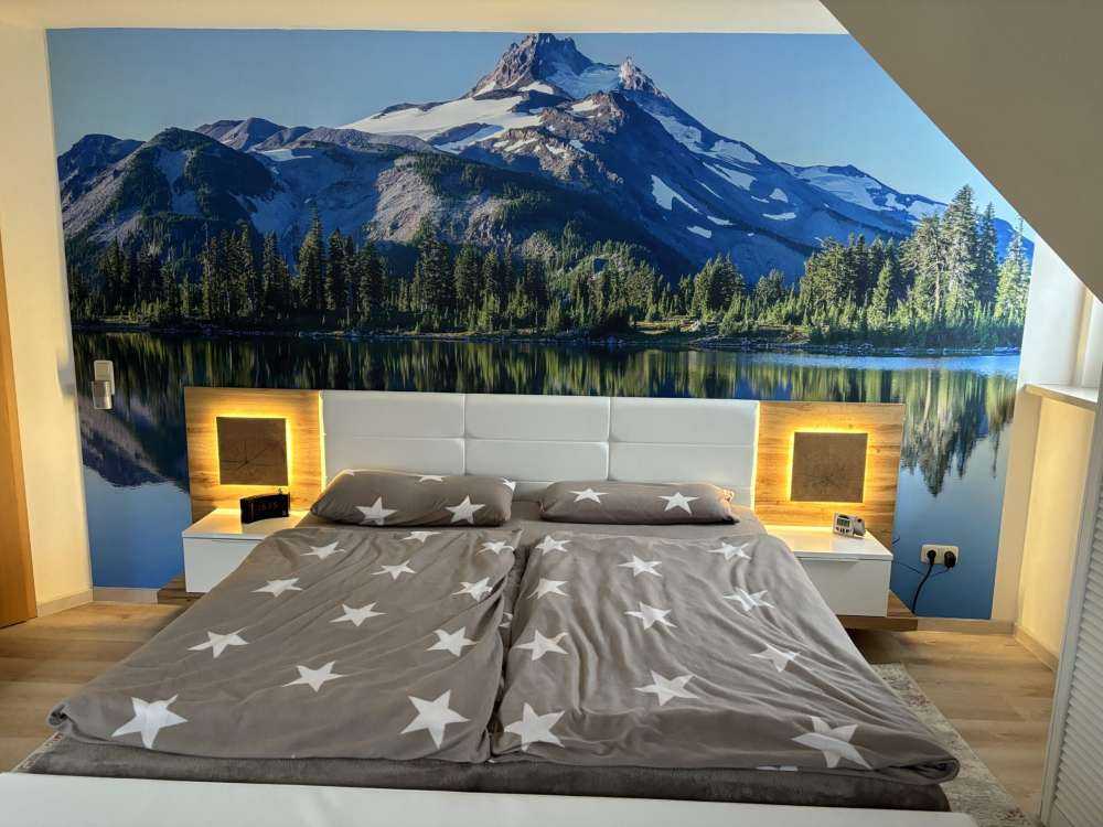 Fototapet bjerge af sne