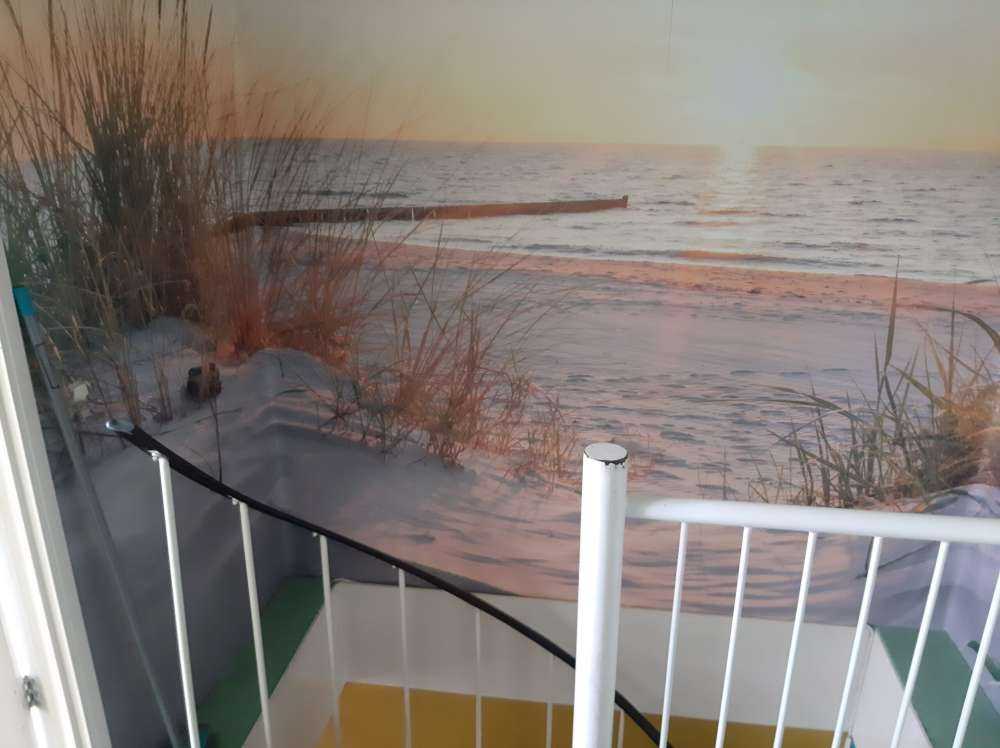Klitstrand med solnedgang