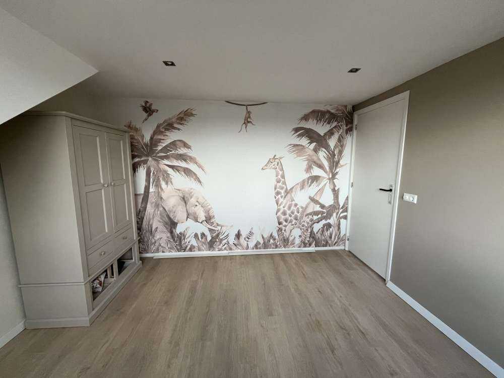 Olika djungeldjur i taupe