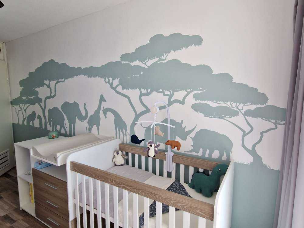 Silhuett safari djur, ljusgrön