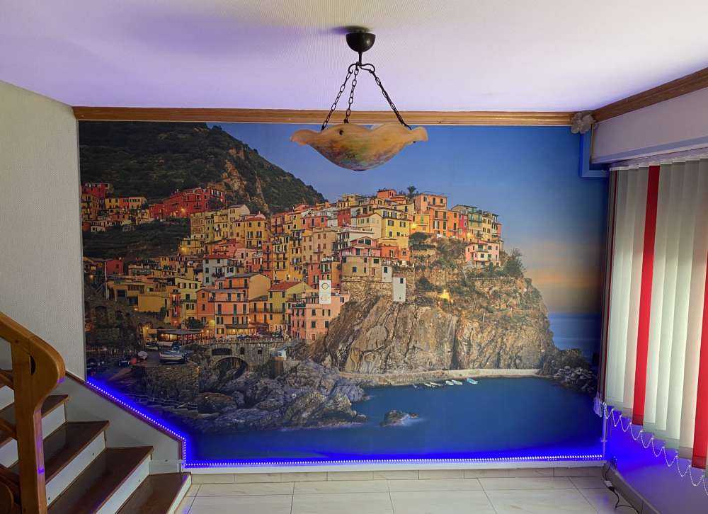 Fargede hus i Italia