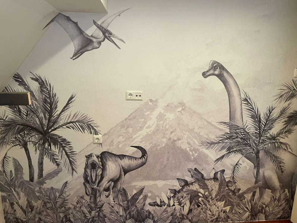 Dino er i sort og hvid