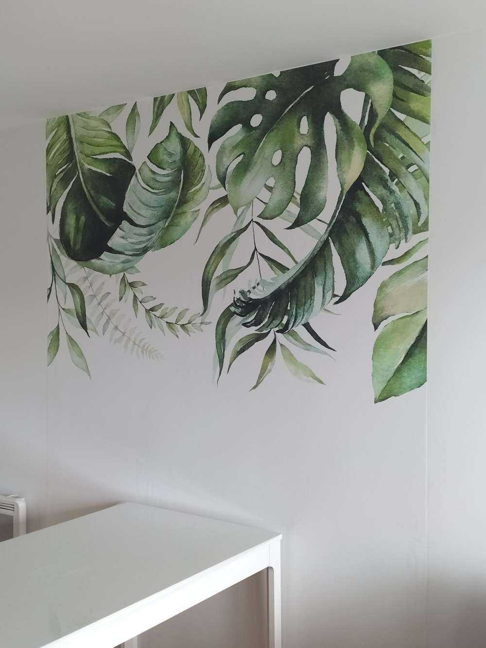 Tropiska akvarellblad