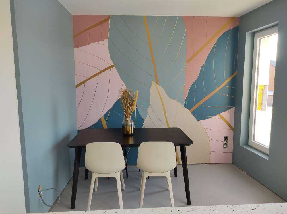 Tropiske blade med guld