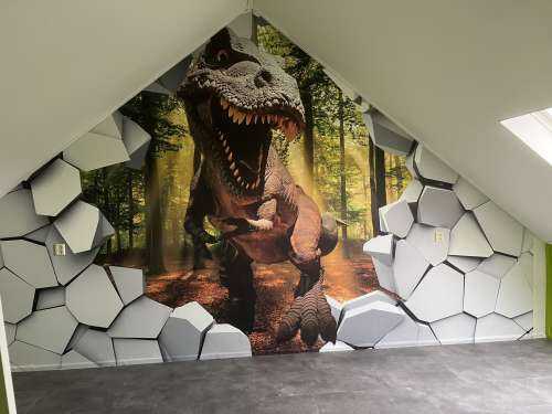 Dino i en vegg