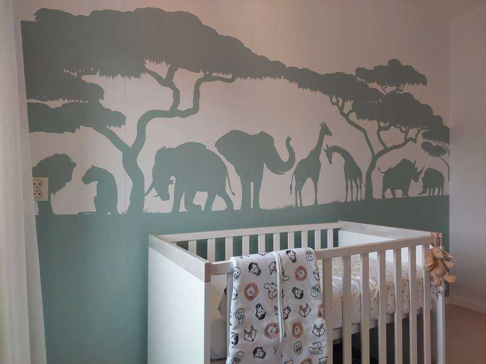 Silhuett safari djur, ljusgrön