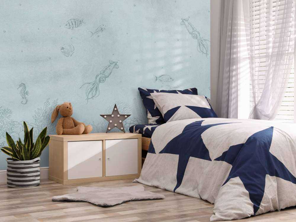 Blæksprutter havblå