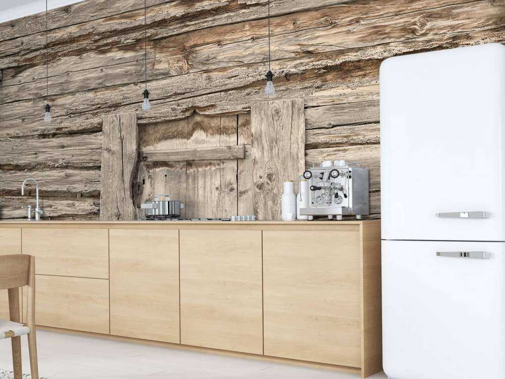 Beige hylder med dør