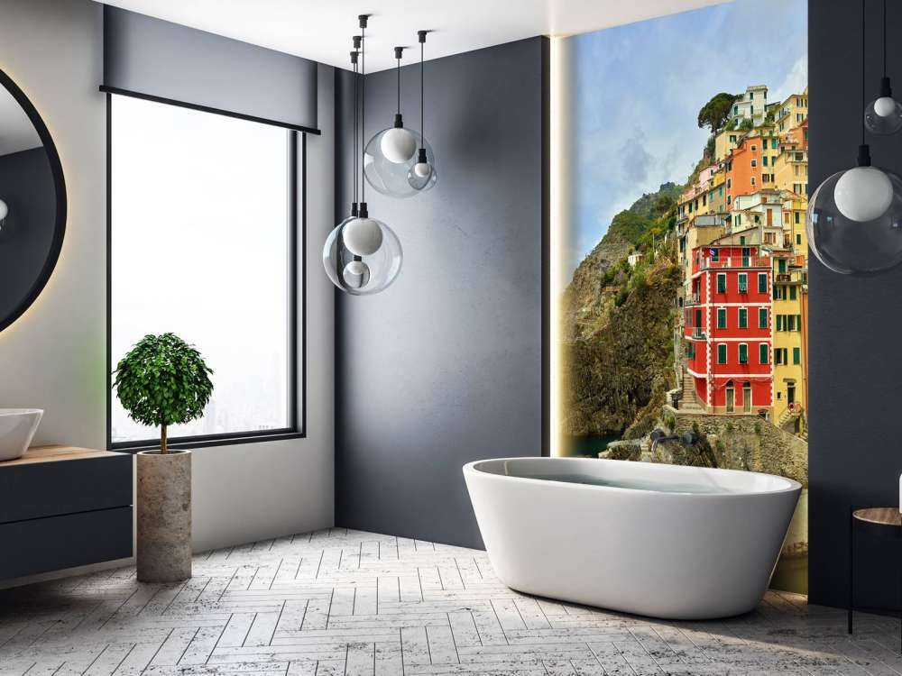 Italienske hytter ved kysten