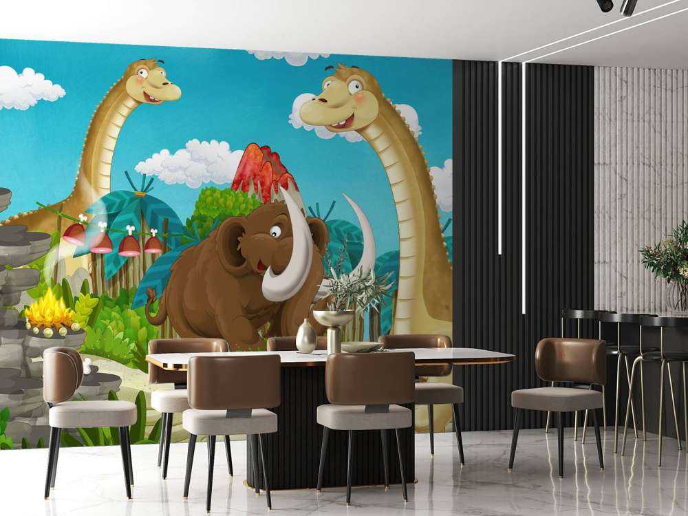 Dinosaur og en mammut