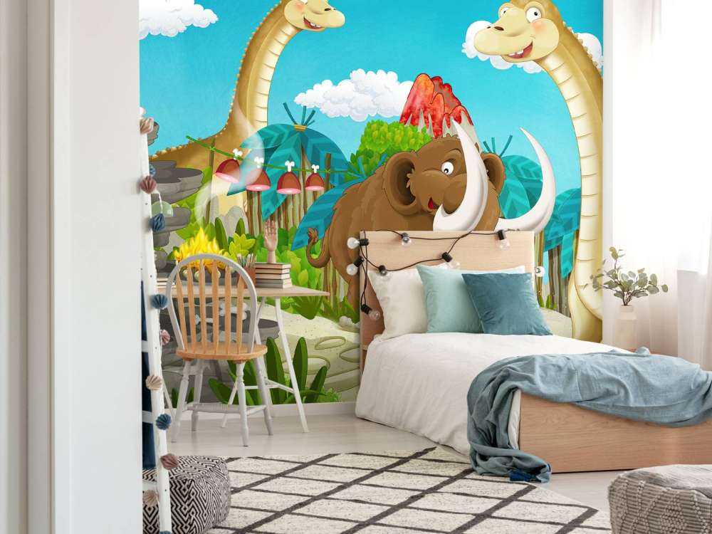 Dinosaur og en mammut