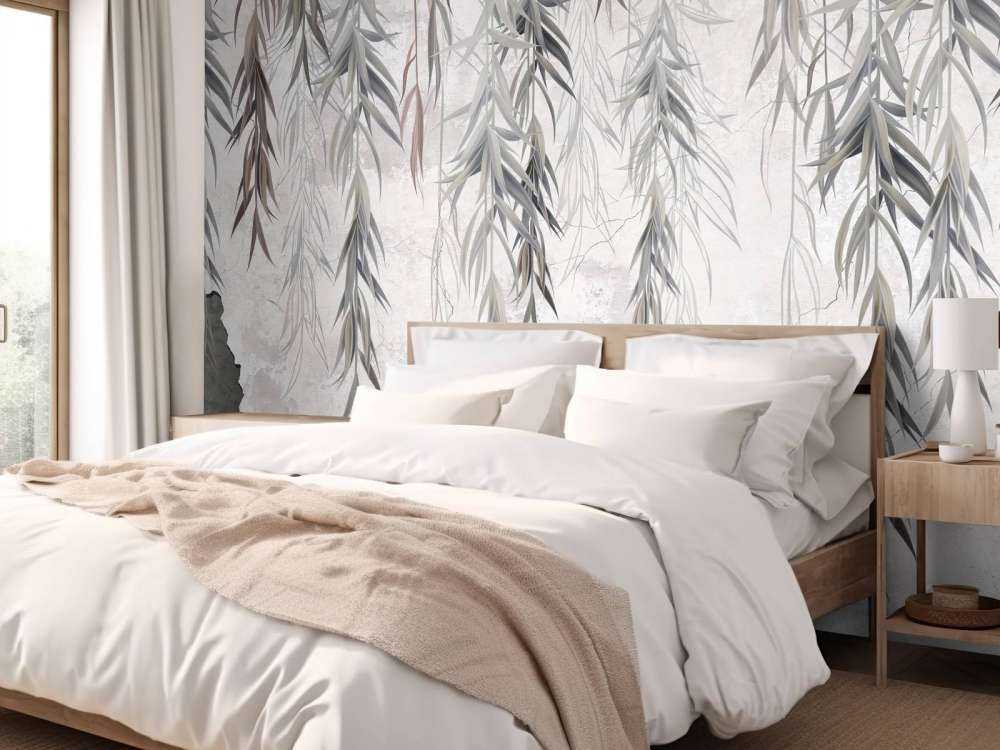 Hængende grene over beton