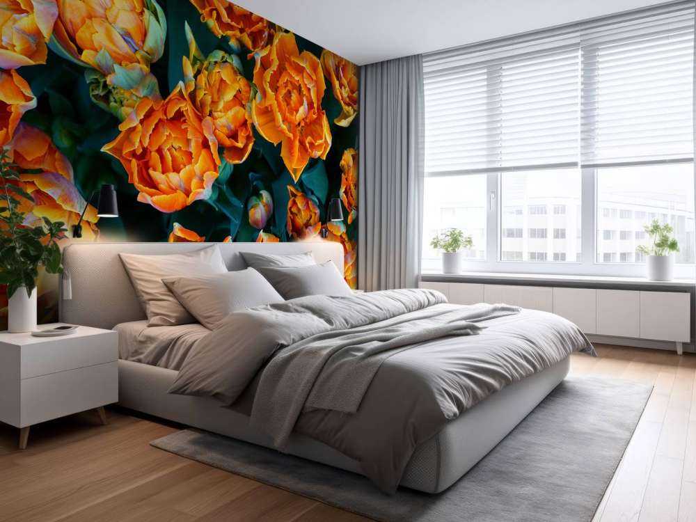 Nærbillede af orange tulipaner