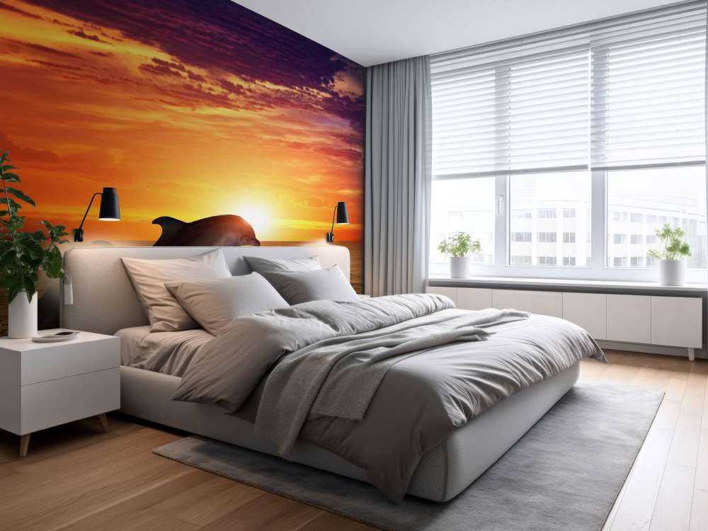 Delfiner i aftensolen