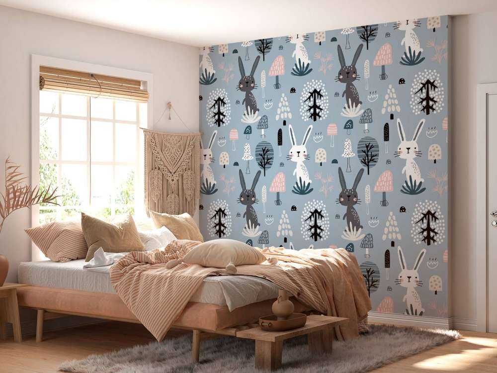 Blauw konijnen patroon