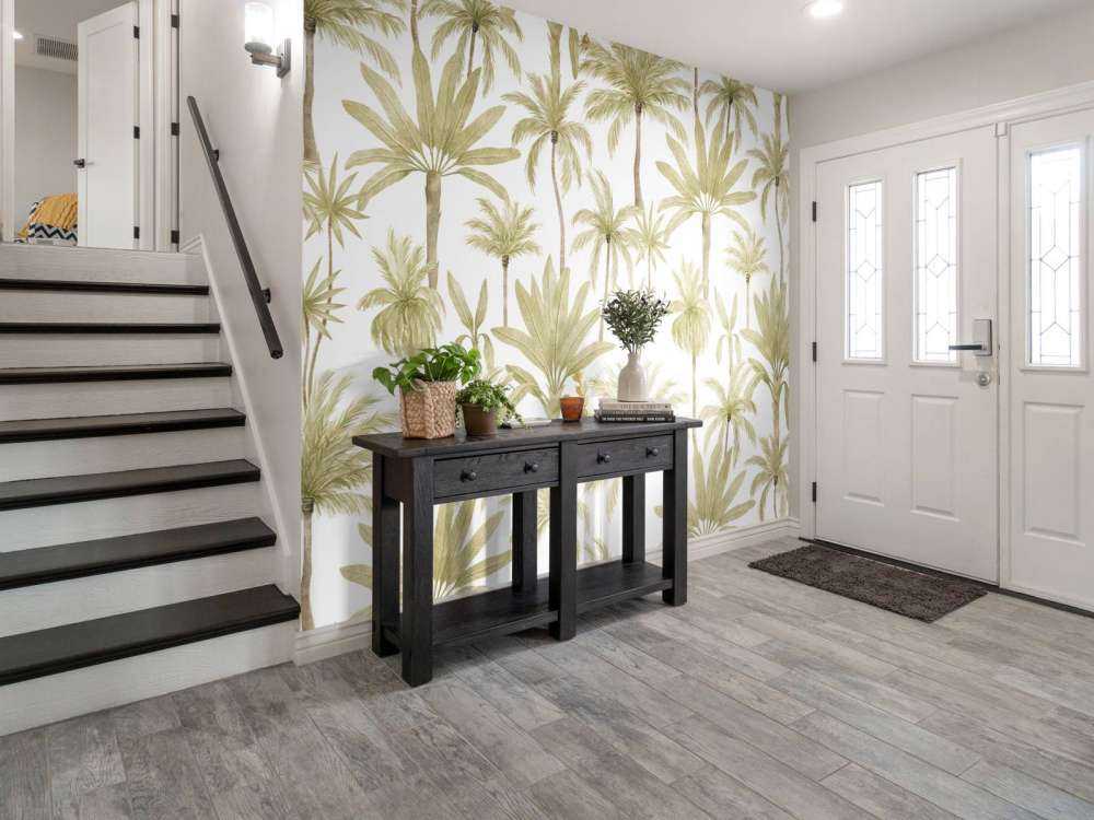 Tropiske akvarel træer