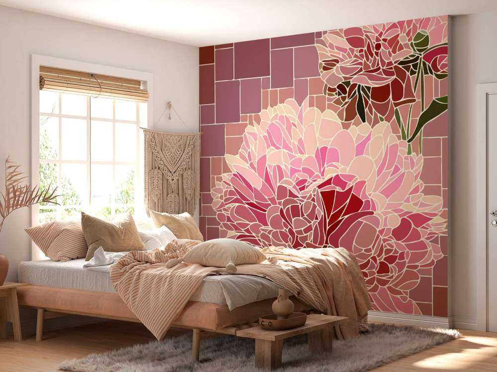 Lyserøde blomster mosaik