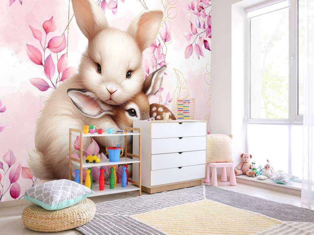 Kærlig kanin og lille hjort