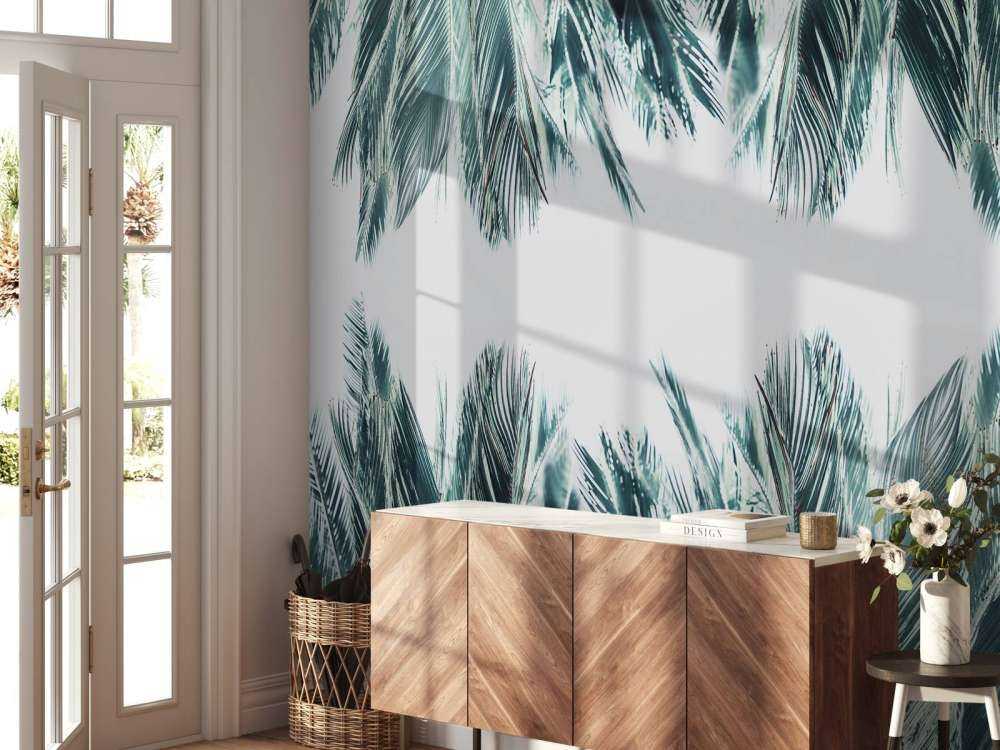 Palme blade på hvid baggrund