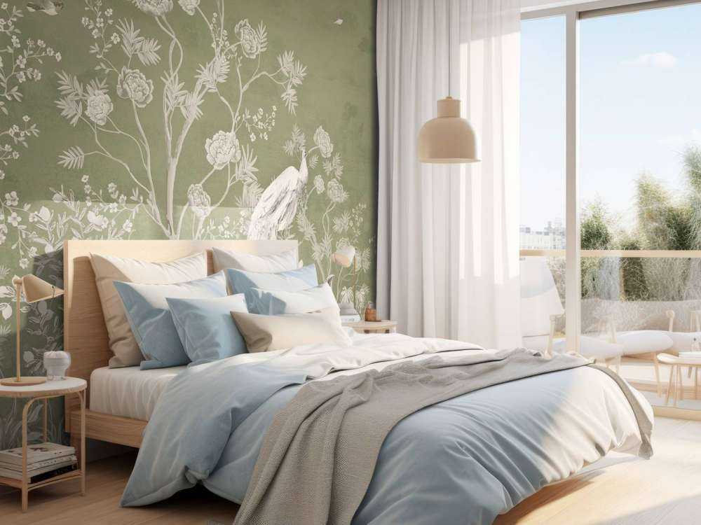 Påfugl Hviler i den Grønne Have