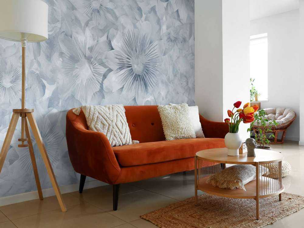 Botanisk akvarel elegance blå måne