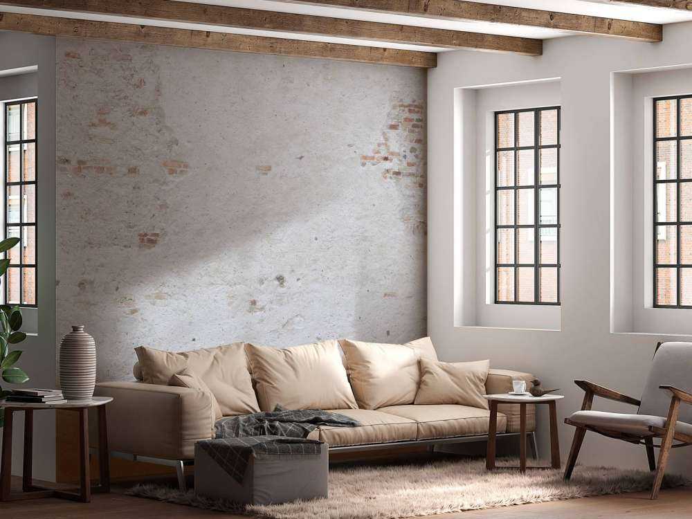 Gammal vägg med stuckatur