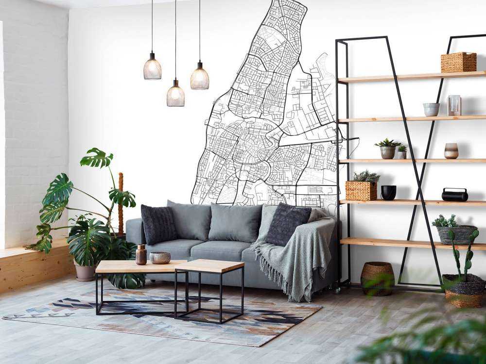 Karta över Haarlem, vit