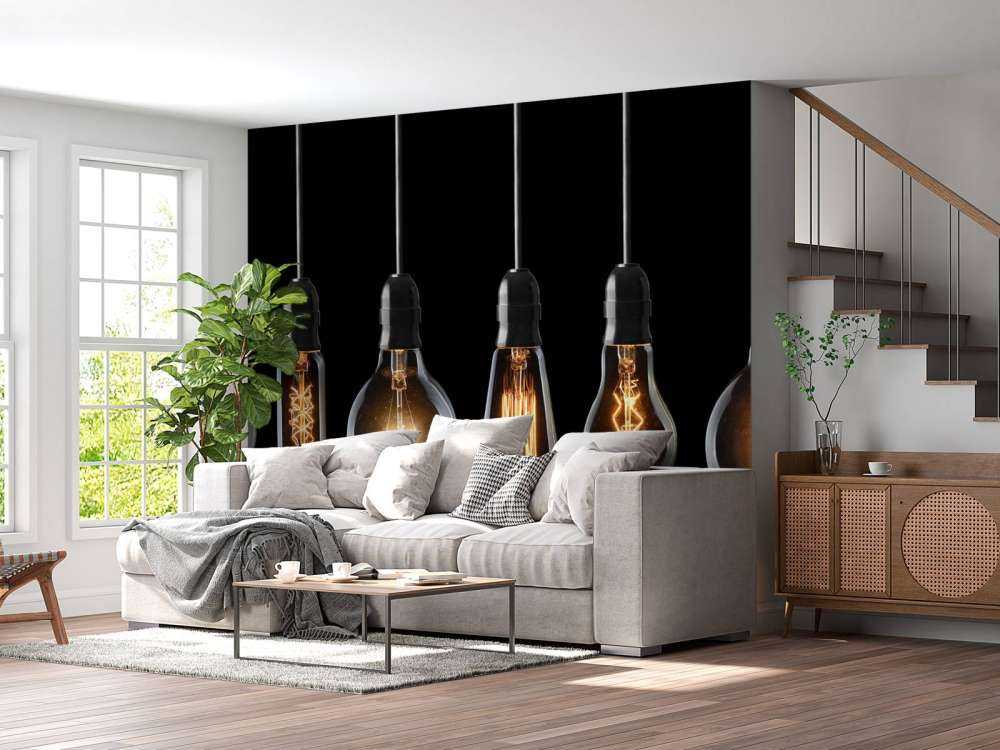 Lampor på en svart bakgrund