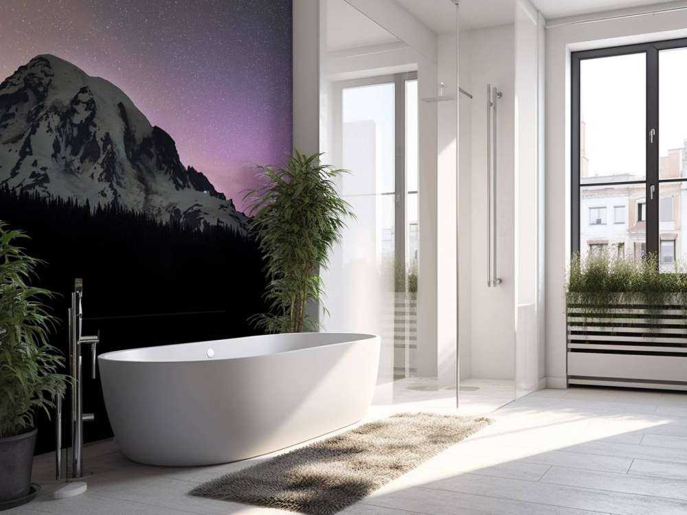 Mount Rainier med norrsken