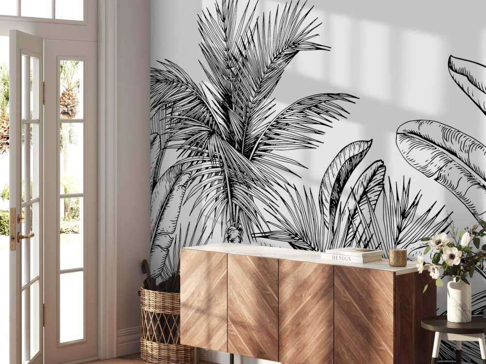 Palmer och bananblad