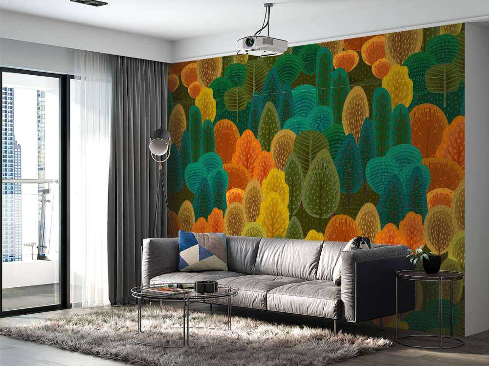 Färgglatt skogsmönster