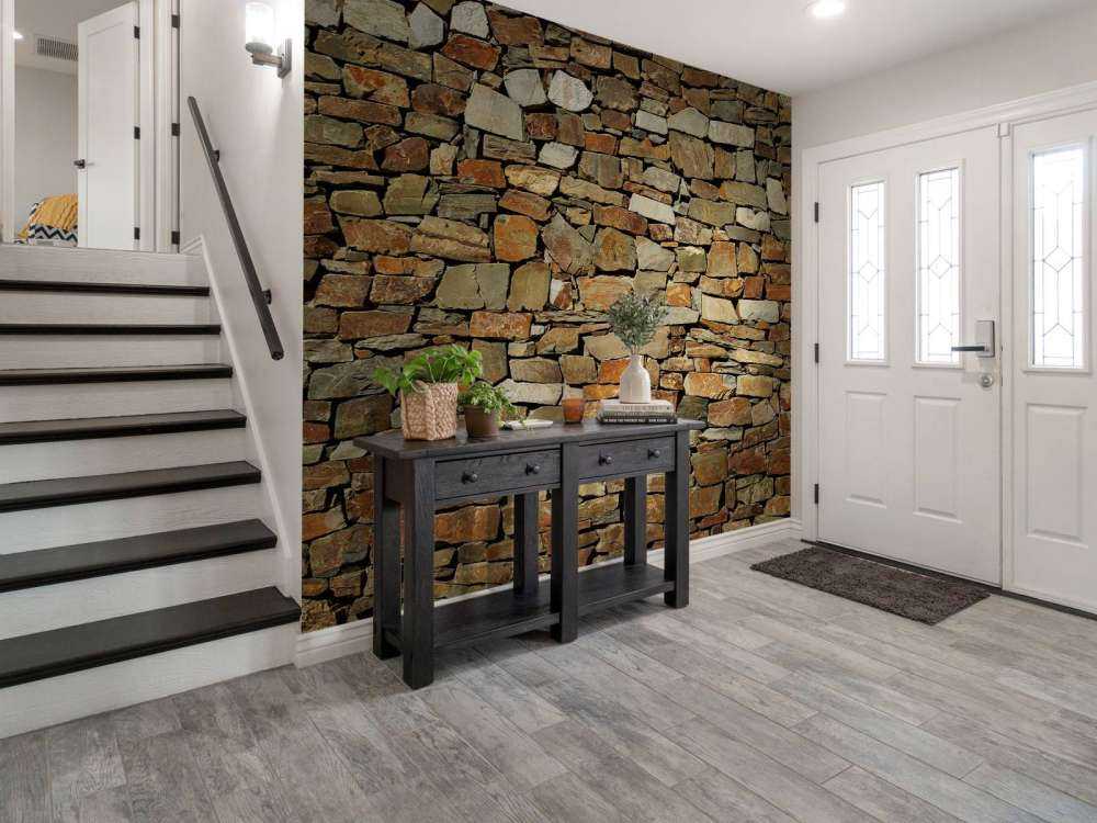 Vägg med ojämna tegelstenar