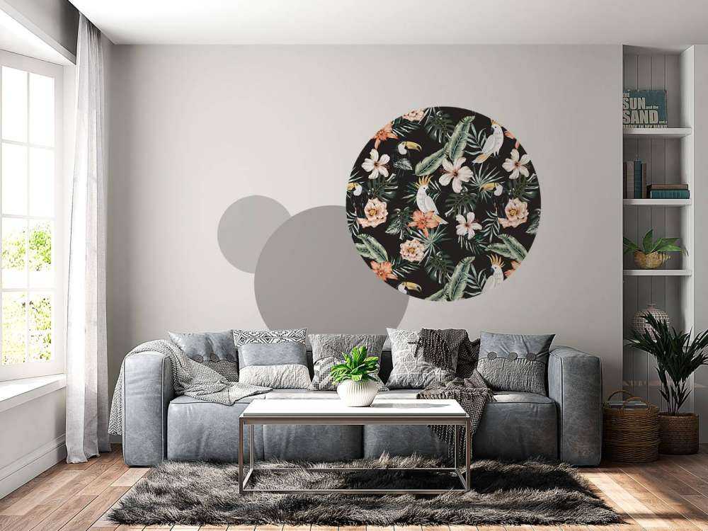 Tropisk thavn och papegoja