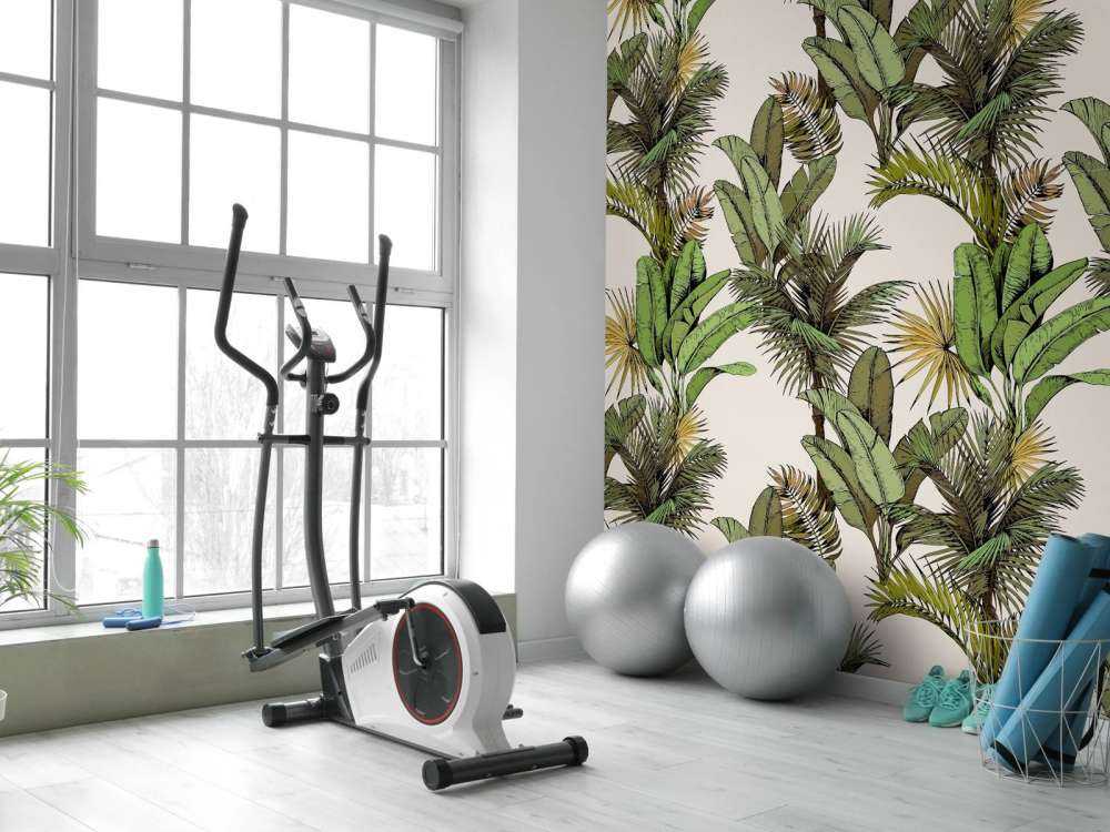 Tropiska palm- och bananblad