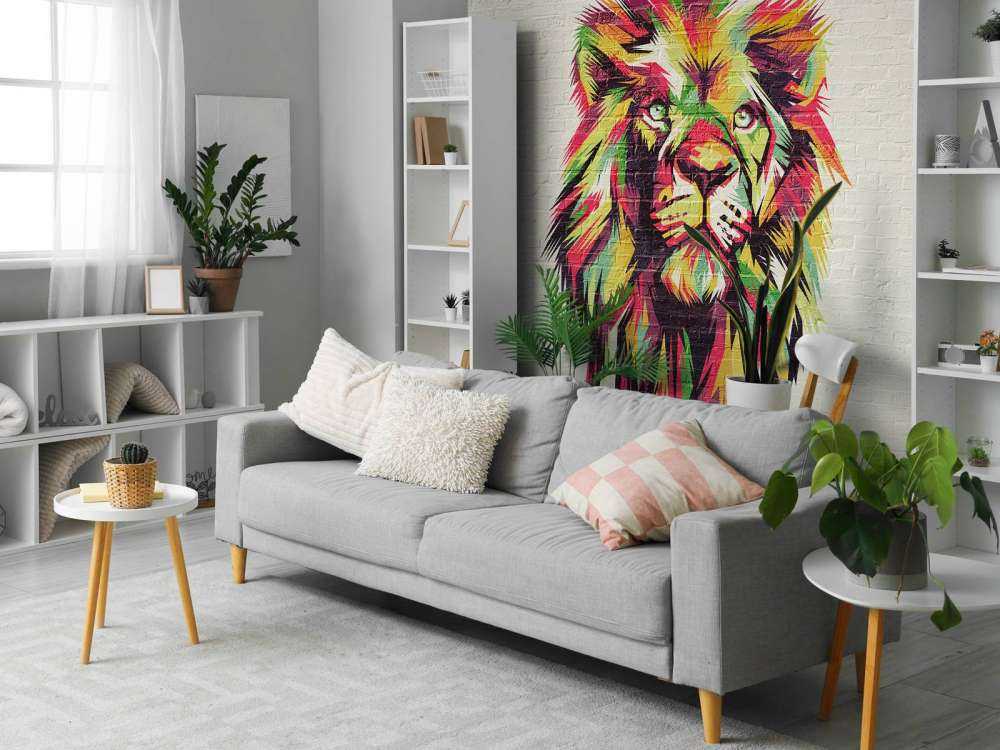 Graffiti av ett lejon