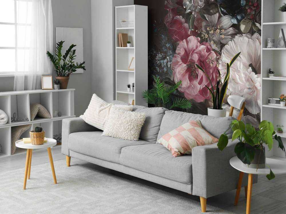 Bukett med lila rosa