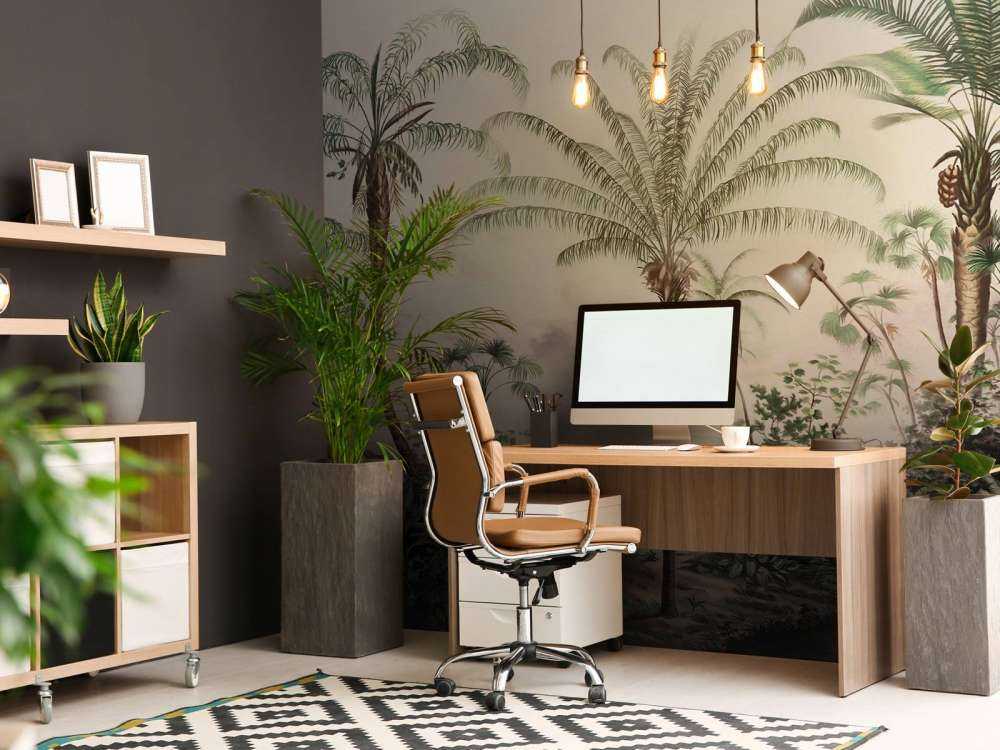 Romantiska tropiker mörkgrön