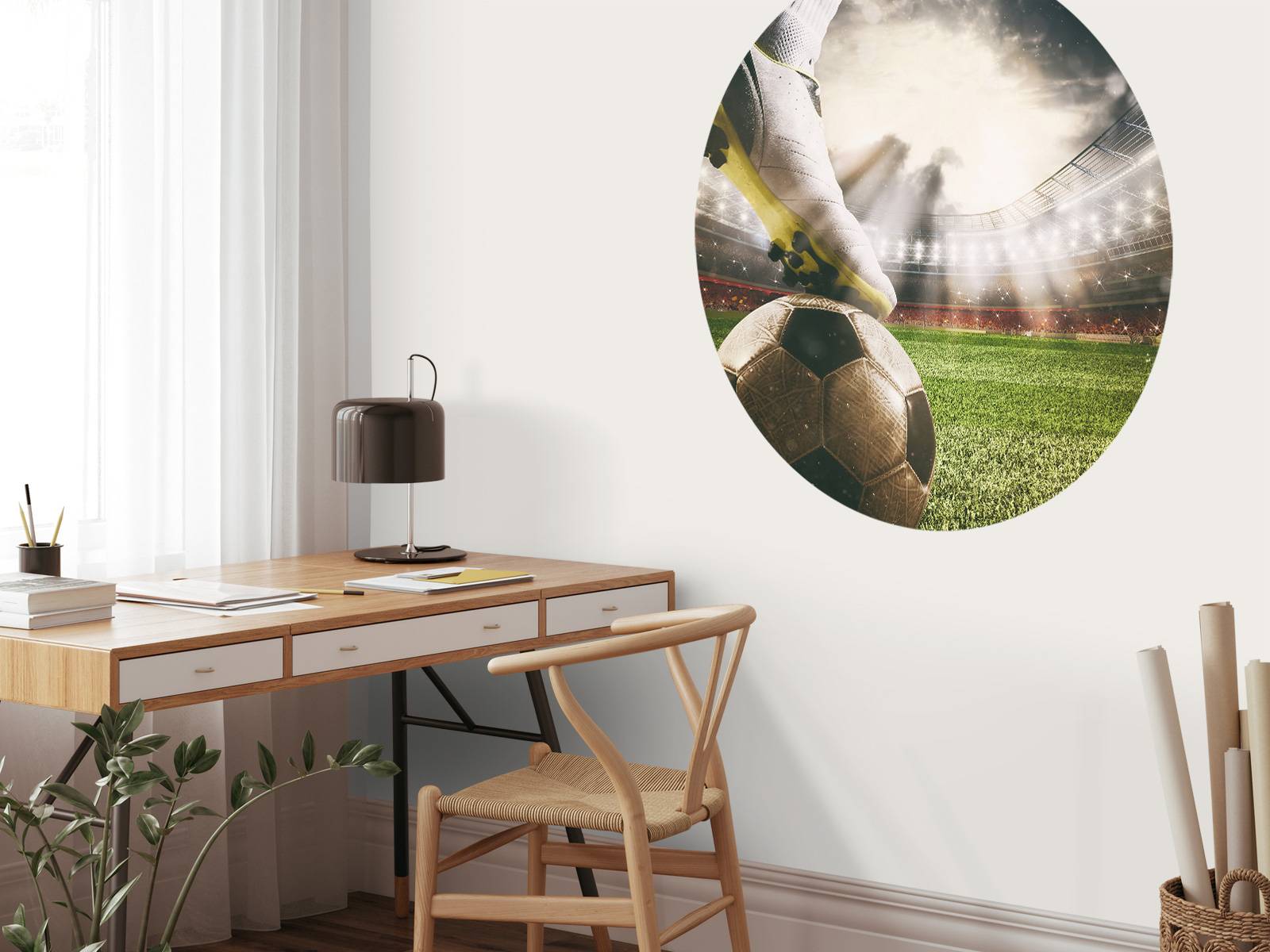 Fotbollspelare på stadion
