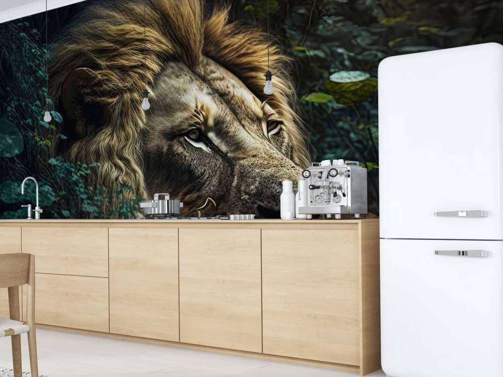 Kung lejon i djungeln