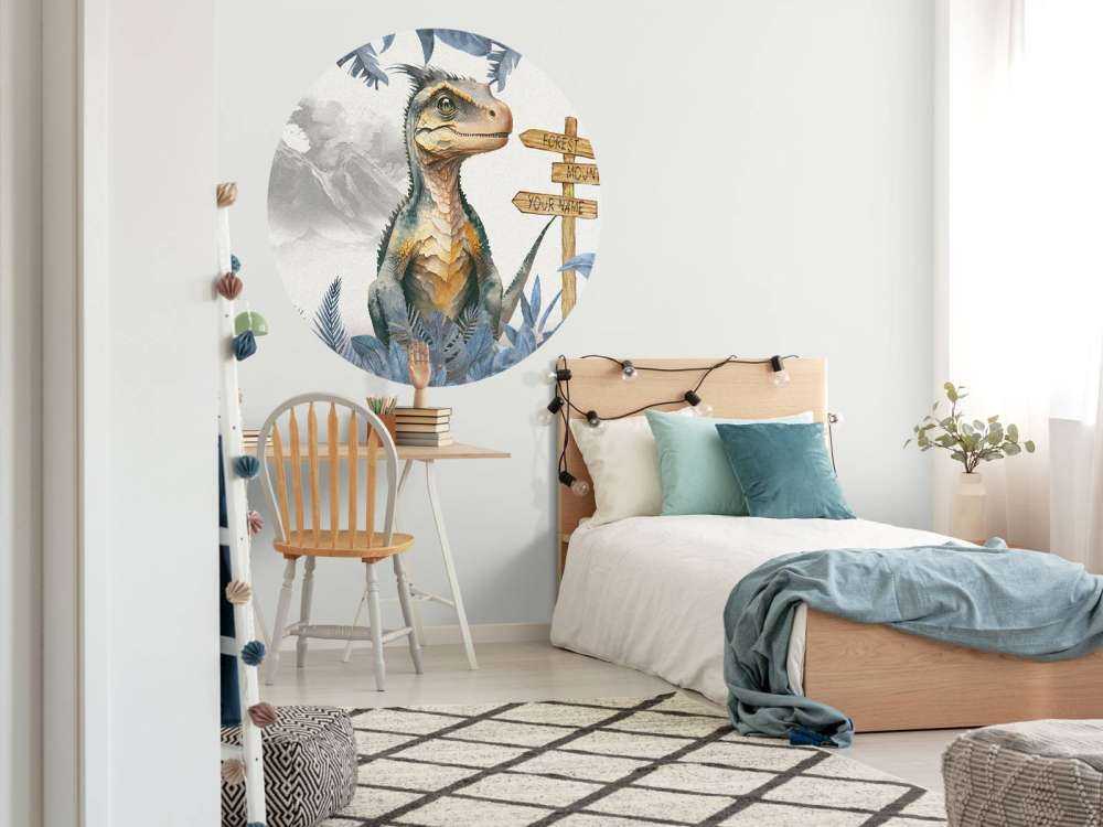 Baby velociraptor i den blåa djungeln