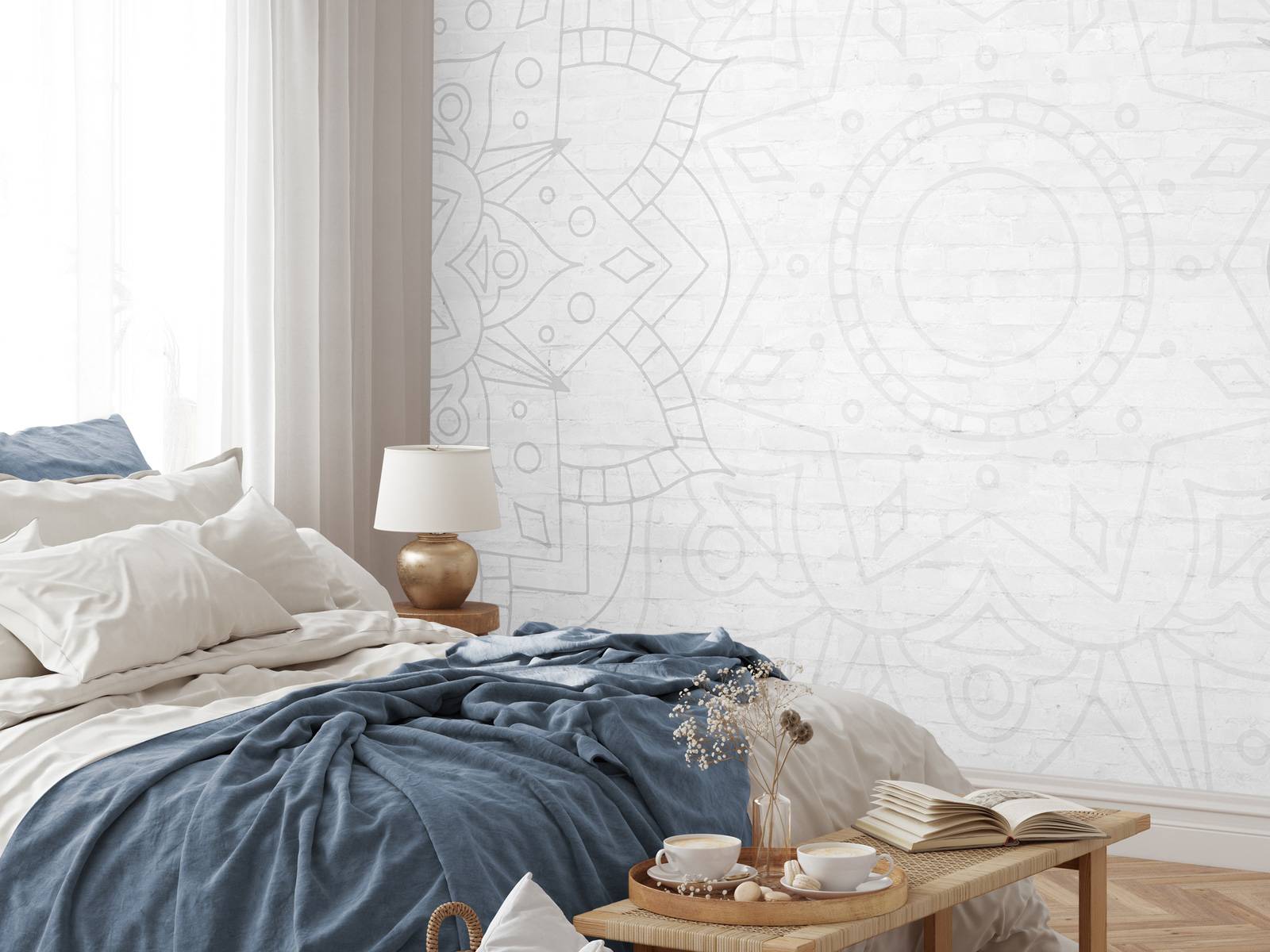 White Geometric Mandala